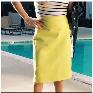 J.Crew Yellow Pencil Skirt 6 NWT Spring Workwear Office Polished Corporate Edgy